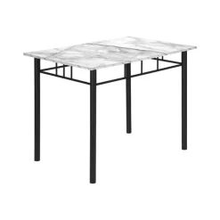 Monarch Dining set - 5pcs set / marble top / black metal White Hot