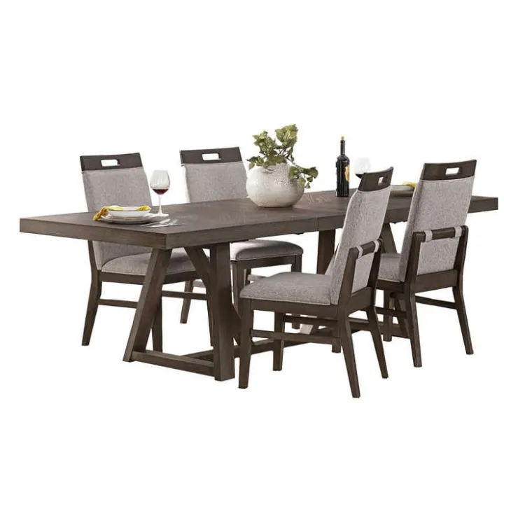 Dining Table with 4 Chairs GREY Outlet