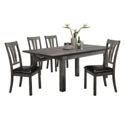 Dining Table with 4 Chairs Grey Sale