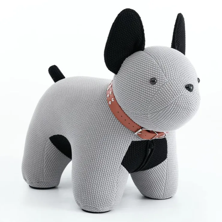 Dog-Shaped Kids Pouf – 27.6" x 13.8" x 13.8" Grey Clearance