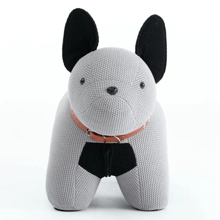 Dog-Shaped Kids Pouf – 27.6" x 13.8" x 13.8" Grey Clearance