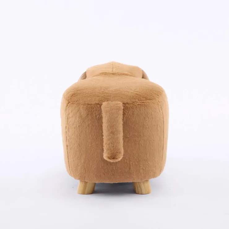 Dog-Shaped Kids Pouf – 13" x 26.4" x 10.65" Fawn/Brown New