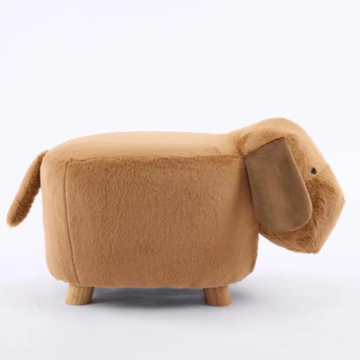 Dog-Shaped Kids Pouf – 13" x 26.4" x 10.65" Fawn/Brown New