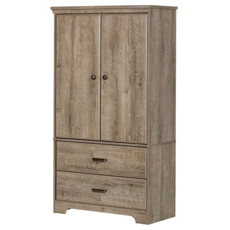 Meubles South Shore 2-Door Armoire with Drawers - South Shore WEATHERED OAK Discount