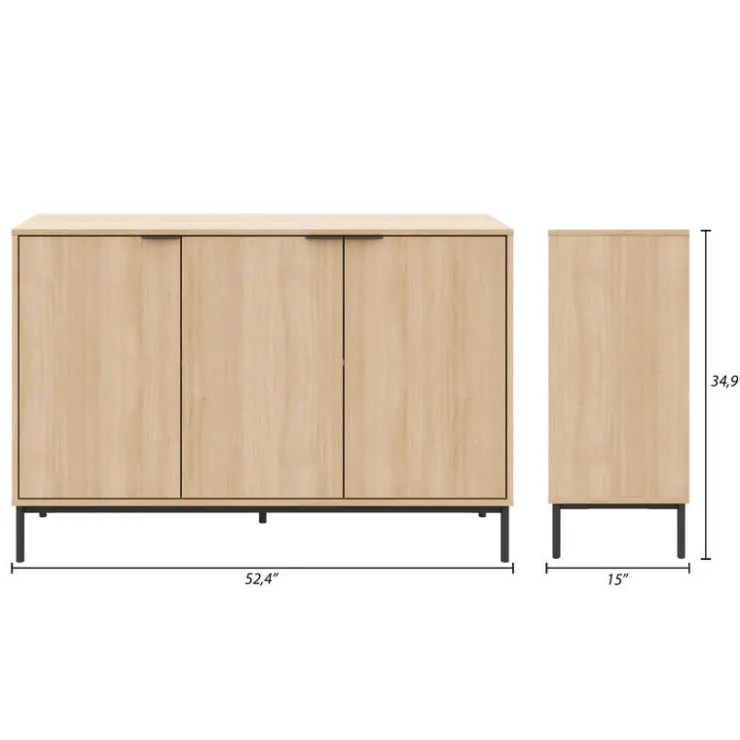 Nexera 3-Door Buffet Natural blonde oak Online