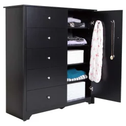 Meubles South Shore Door Chest With 5 Drawers - South Shore PURE BLACK Discount
