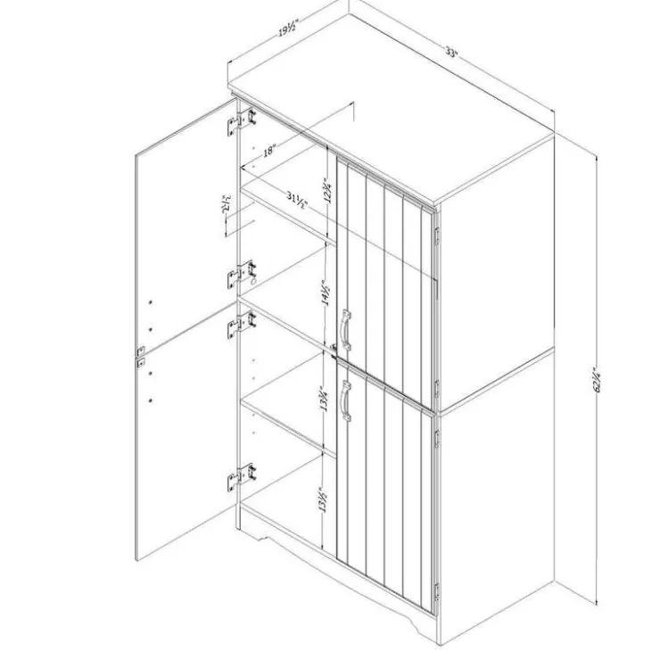Meubles South Shore 4-Door Storage Cabinet - South Shore PURE WHITE