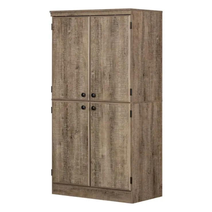 Meubles South Shore 4-Door Storage Cabinet - South Shore Weathered Oak Online