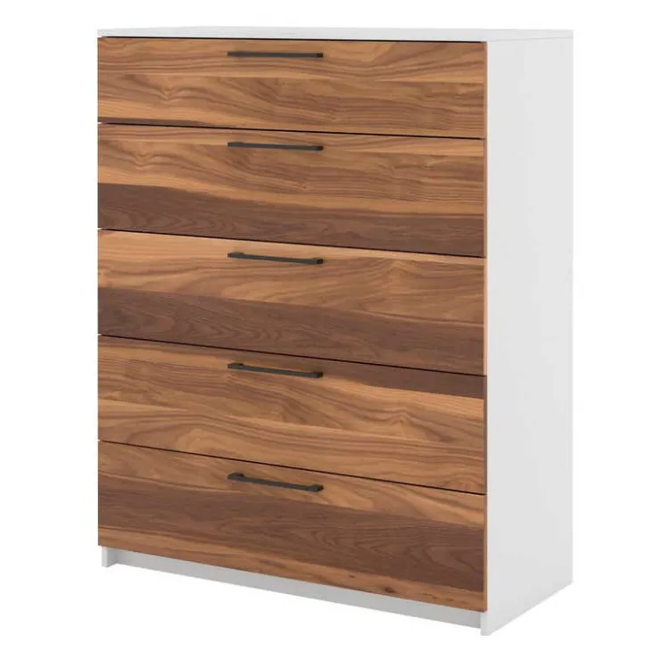 MEQ 5-Drawer Chest WHITE/WALNUT Sale
