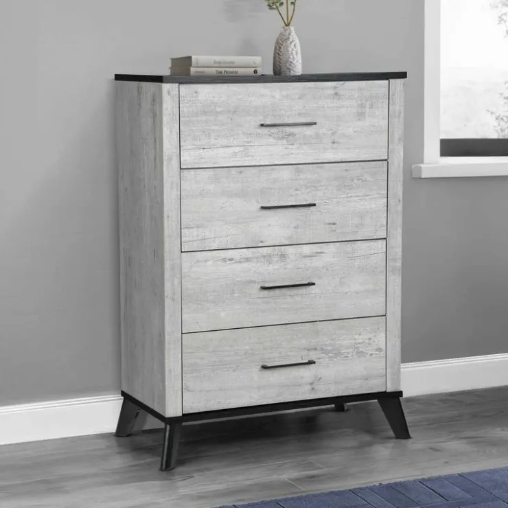 Monarch 4-Drawer Chest Grey Outlet