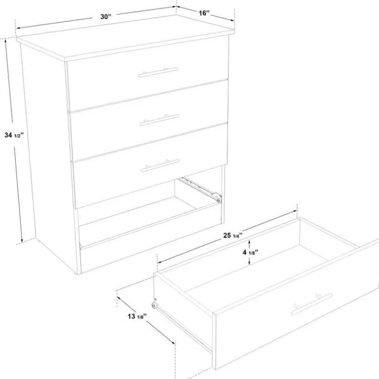 SUA-V 4-Drawer Chest Taupe Hot