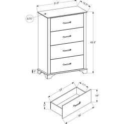 Monarch 4-Drawer Chest Oak Clearance