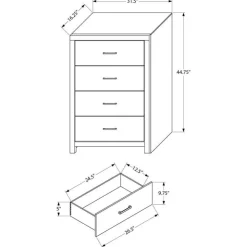 Monarch 4-Drawer Chest Oak Clearance