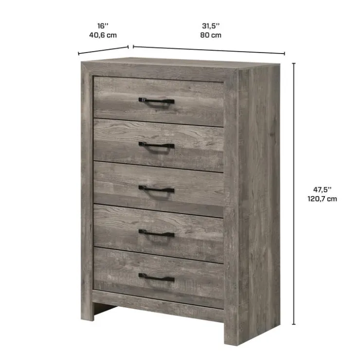 5-Drawer Chest Grey Sale