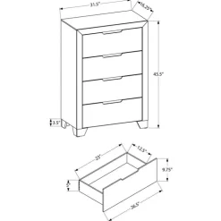 Monarch 4-Drawer Chest White