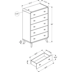 Monarch 5-Drawer Chest Walnut Outlet