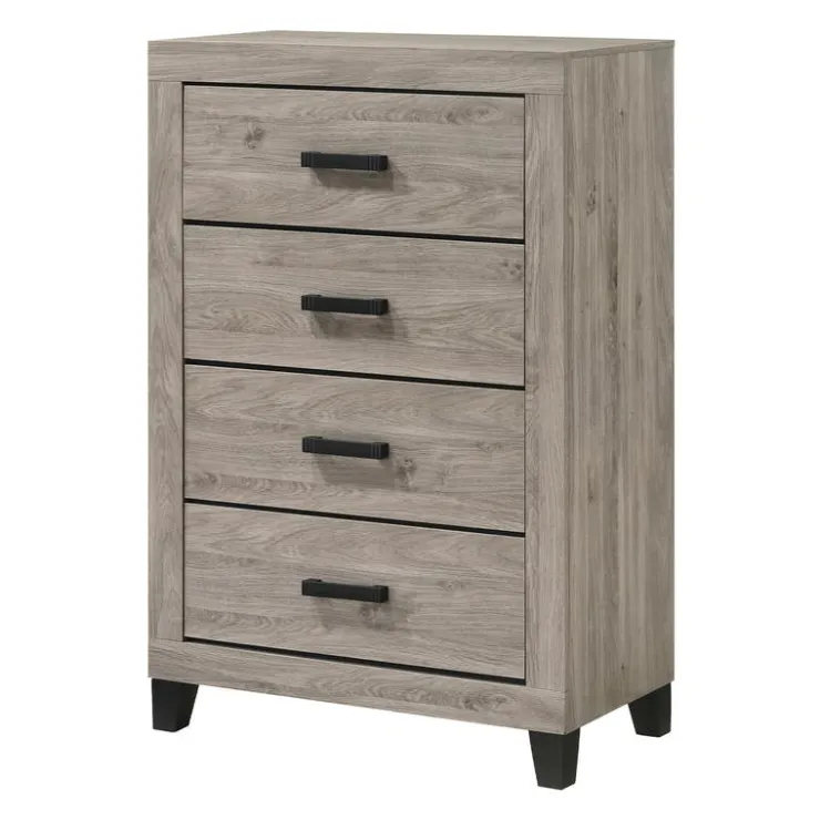 4-Drawer Chest Light Grey New