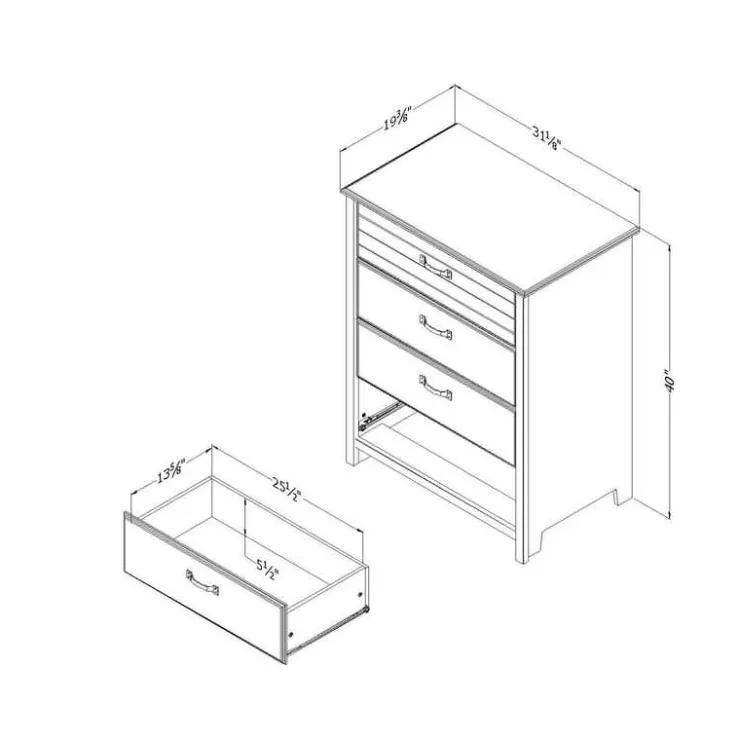 Meubles South Shore 4-Drawer Chest - South Shore BLUEBERRY