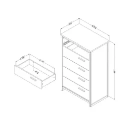 Meubles South Shore 5-Drawer Chest - South Shore NATURAL WALNUT Outlet
