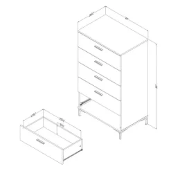 Meubles South Shore 5-Drawer Chest - South Shore Natural Walnut Discount
