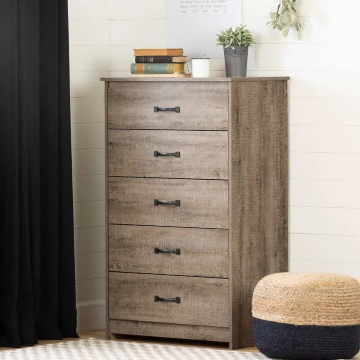 Meubles South Shore 5-Drawer Chest - South Shore WEATHERED OAK Best