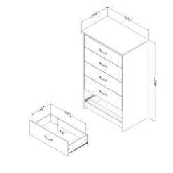 Meubles South Shore 5-Drawer Chest - South Shore WEATHERED OAK Best