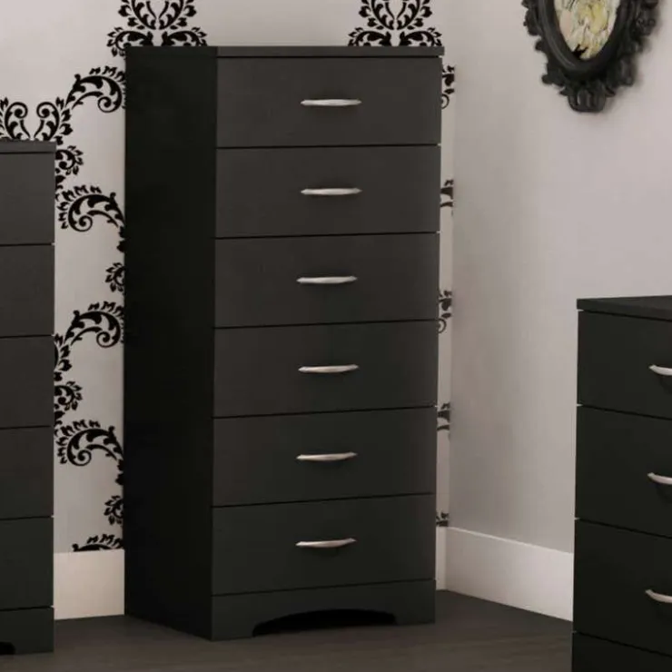 Meubles South Shore 6-Drawer Chest - South Shore PURE BLACK Discount