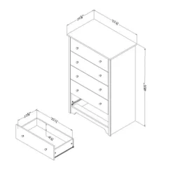 Meubles South Shore 5-Drawer Chest - South Shore PURE WHITE Hot
