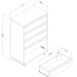 Meubles South Shore 5-Drawer Chest - South Shore Bleached Oak Discount