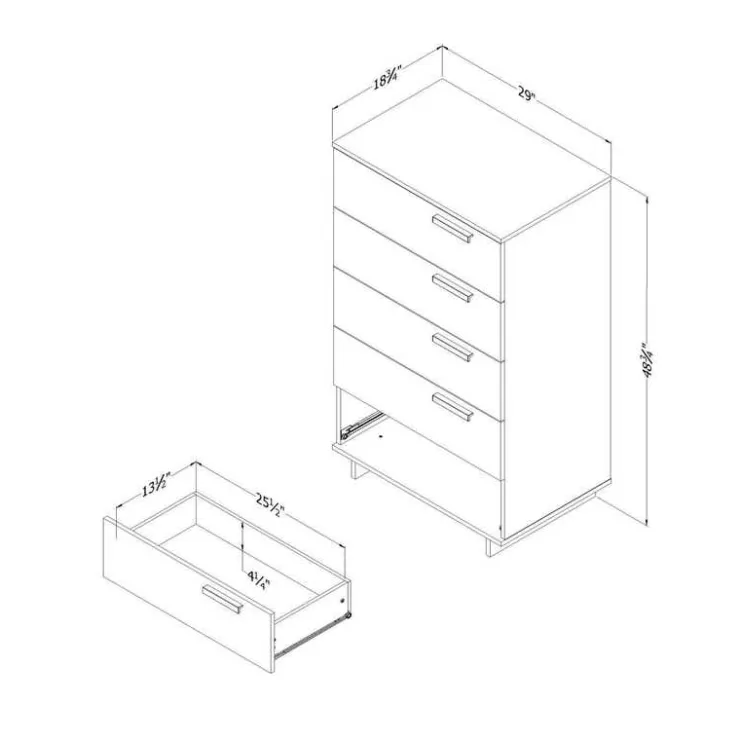 Meubles South Shore 5-Drawer Chest - South Shore Pure White Sale