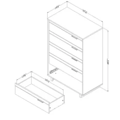 Meubles South Shore 5-Drawer Chest - South Shore WINTER OAK Discount