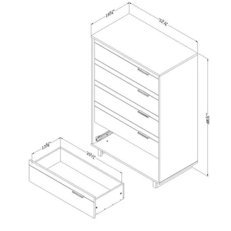 Meubles South Shore 5-Drawer Chest - South Shore WINTER OAK Discount