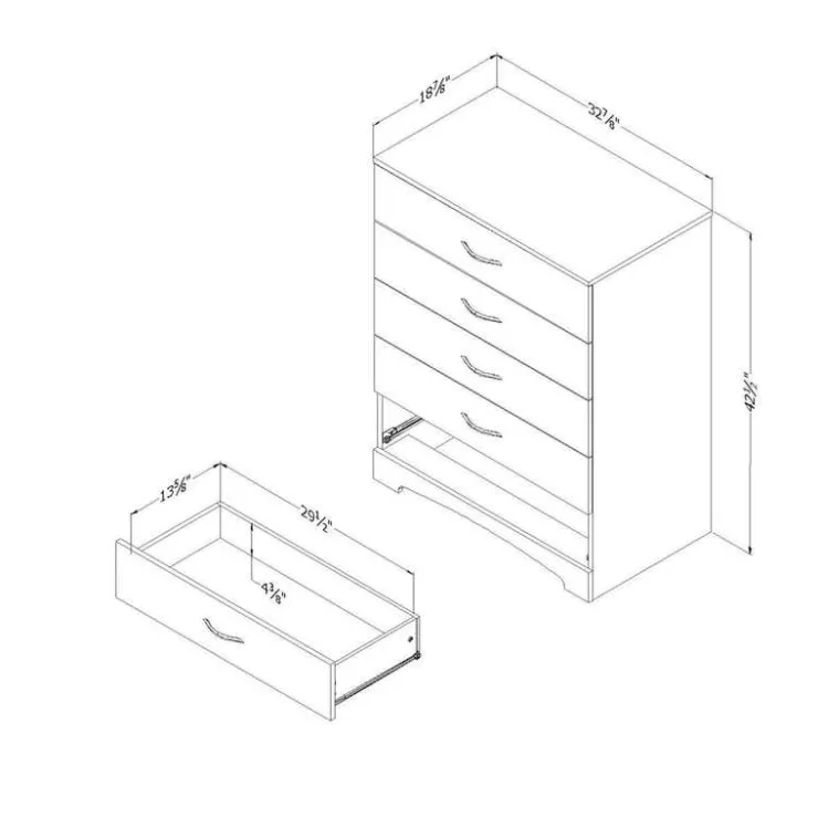 Meubles South Shore 5-Drawer Chest - South Shore PURE WHITE Online