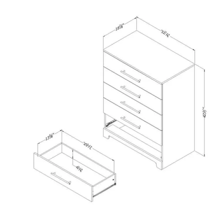 Meubles South Shore 5-Drawer Chest - South Shore RUSTIC OAK Sale