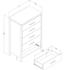 Meubles South Shore 5-Drawer Chest - South Shore Natural Mango Discount