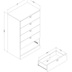 Meubles South Shore 5-Drawer Chest - South Shore Pure White