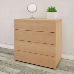 Nexera 4-drawer chest, natural maple - Beige