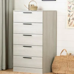 Meubles South Shore 5-Drawer Chest Storage Unit - South Shore Winter Oak New