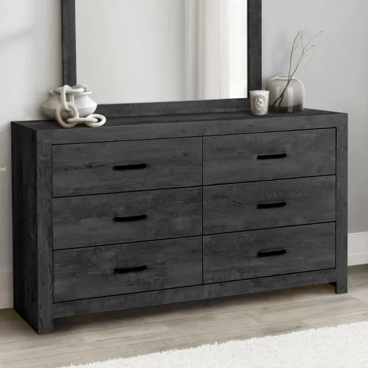 Monarch 6-Drawer Dresser Grey