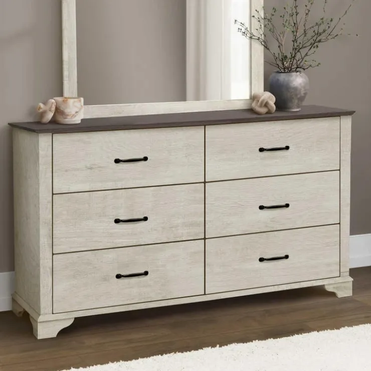 Monarch 6-Drawer Dresser Oak