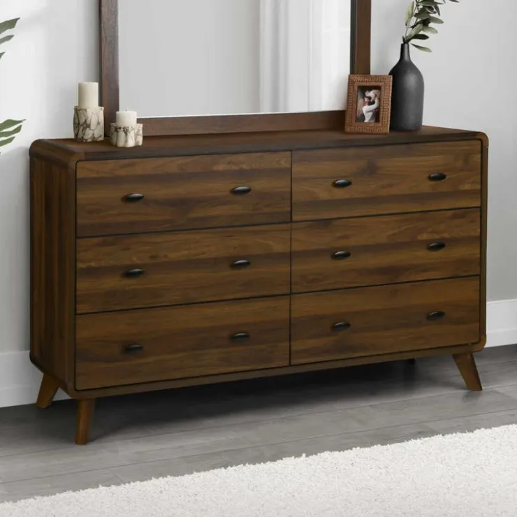 Monarch 6-Drawer Dresser Walnut Outlet