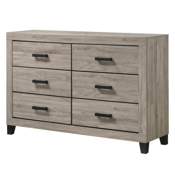 6-Drawer Dresser Light Grey Outlet