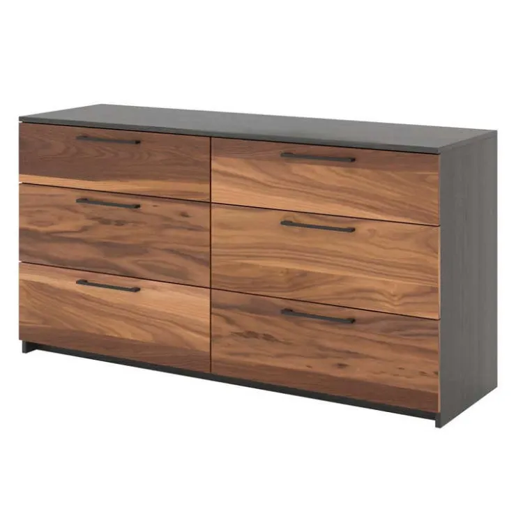 MEQ 6-Drawer Dresser SLATE/WALNUT Outlet