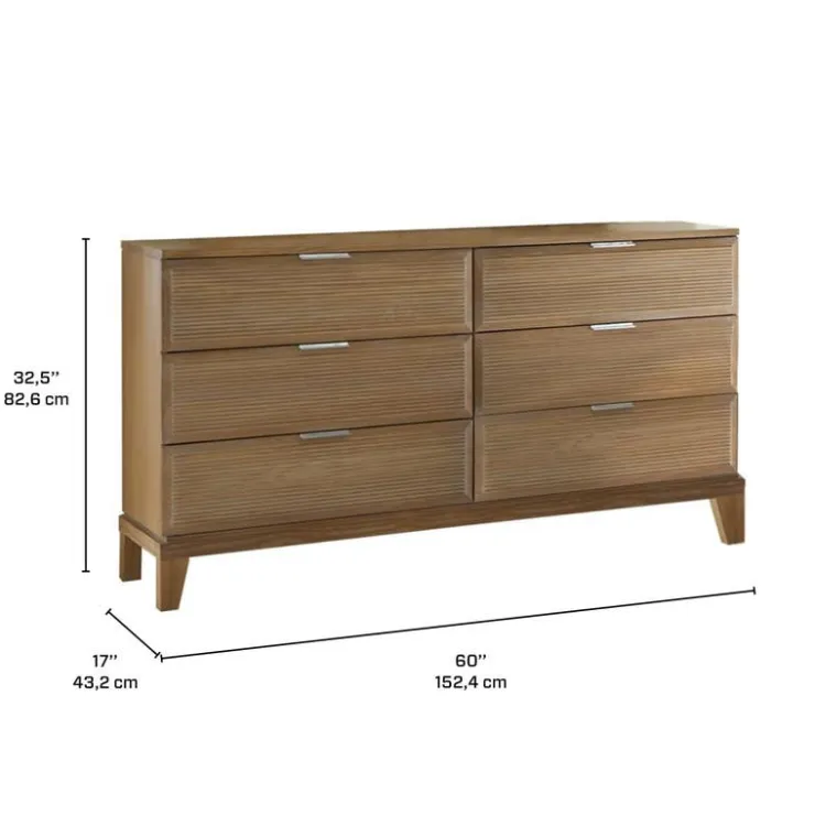 6-Drawer Dresser Natural Clearance