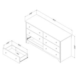 Meubles South Shore 6-Drawer Dresser - South Shore Natural Ash Clearance