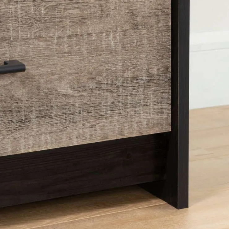 Meubles South Shore 6-Drawer Dresser - South Shore WEATHERED OAK AND RUBBED BLACK Clearance