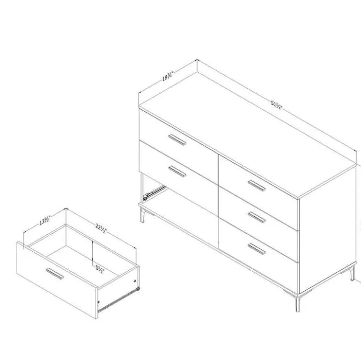 Meubles South Shore 6-Drawer Dresser - South Shore Nordik Oak Sale