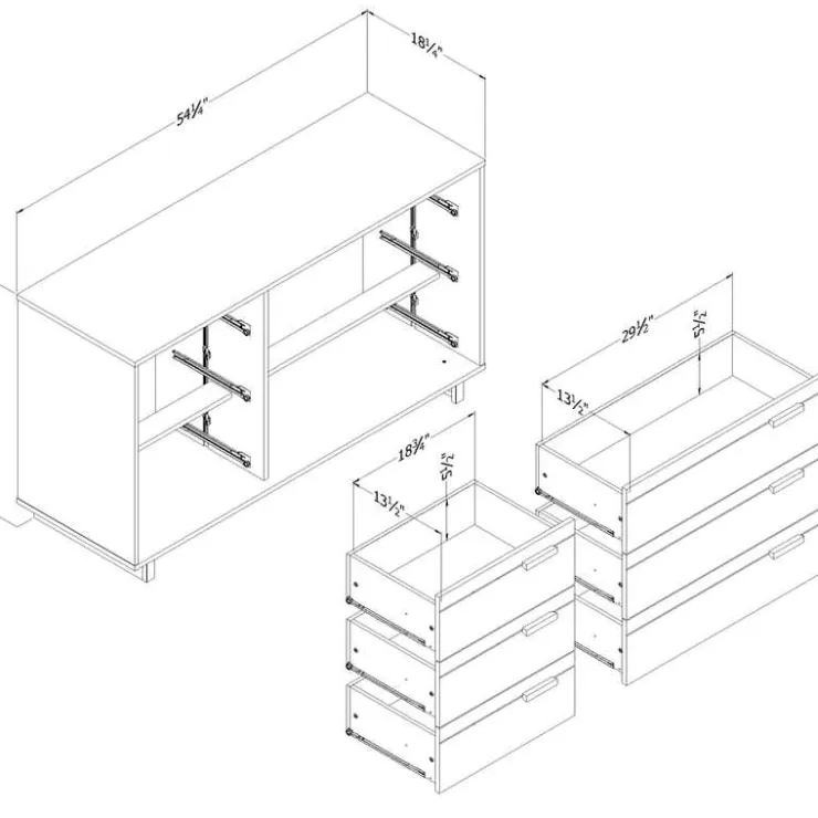 Meubles South Shore 6-Drawer Dresser - South Shore Bleached Oak Hot