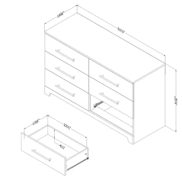 Meubles South Shore 6-Drawer Dresser - South Shore Black Oak Online