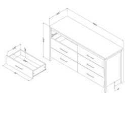 Meubles South Shore 6-Drawer Dresser - South Shore White and Soft Elm Clearance